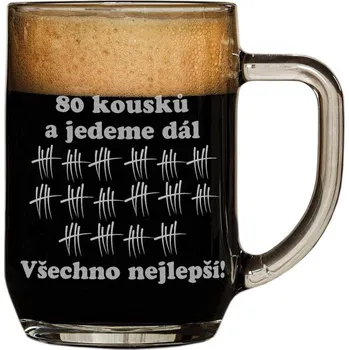 Sklenice 80 kousků a jedeme dál půllitr pro pivaře k 80. narozeninám 500 ml
