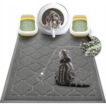 Rohožka Podložka pod kočku pro kočky, měkká gumová rohožka, šedá, 120 x 91 cm