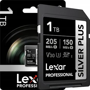 Paměťová karta Lexar SDXC Professional Silver Plus 1TB R205MB/s Z150MB/s U3 V30 UHS-I
