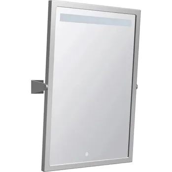 Zrcadlo Help: výklopné zrcadlo s LED osvětlením, dotykový senzor, 400 x 600 mm, nerez, mat 301201035