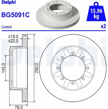 Brzdový kotouč Brzdový kotouč DELPHI BG5091C