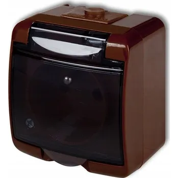 Elektrická zásuvka Hermetická Elektrická Zásuvka Karlik hnědá