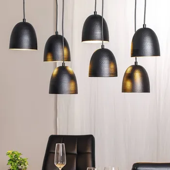 Opviq Tattoo 6181 závěsné světlo, černá, kov, sedm světel - Stínidlo - Ø 16 cm, výška 17 cm; stříška - délka 78 cm, šířka 24 cm, výška 3 cm 7 x 40 W - Doprava zdarma