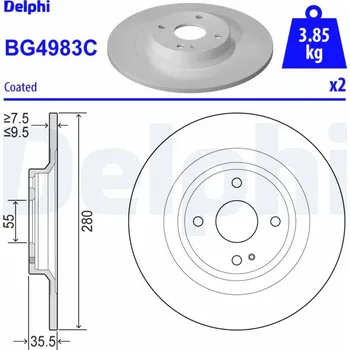 Brzdový kotouč Brzdový kotouč DELPHI BG4983C