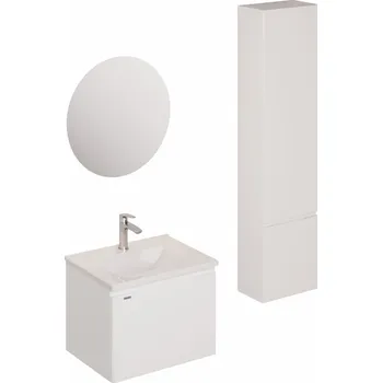 Nábytek Naturel Koupelnová sestava s umyvadlem včetně umyvadlové baterie, vtoku a sifonu Naturel Ancona bílá KSETANCONA12 KSETANCONA12