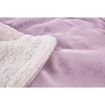 přikrývka LAGOON DREAM | dvouvrstvá luxusní přikrývka 150 × 200 cm | LAGOON VELVET & hebká imitace beránka | světle fialová Dedra