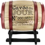 CMP KV7166 Dřevěný soudek s kohoutkem, s červenými kovovými obručemi, 5 l