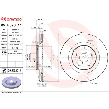 Brzdový kotouč Brzdový kotouč BREMBO 09.E520.11