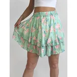 Dámská květovaná sukně v mentolové barvě, VELIKOST UNI ( XS, S, M )