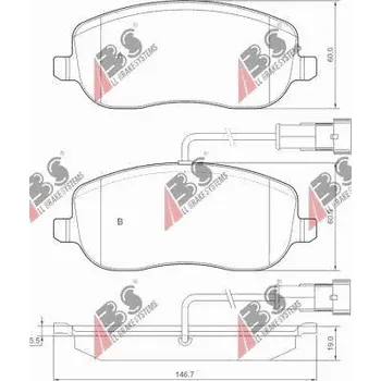 Brzdová destička 37495/ABS BRZDOVÉ DESTIČKY FIAT CROMA 05- S ČIDLEM A.B.S.