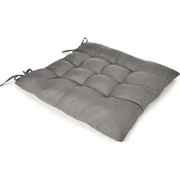 Podsedák COMFORT | prošívaný sedák na židle & křesla | měkký sedák s vázáním | šedý | 35 × 35 cm Dedra