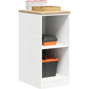 Dílenský stůl vidaXL Garážová skříň 40x51x85 cm Borovicový masiv [860539] Barva: Bílá