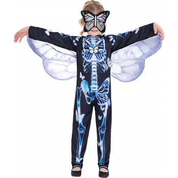 Karnevalový kostým KOSTÝM KOSTRA MOTÝLA PRO DÍVKY PŘEVLEK KOSTÝM HALLOWEEN 128