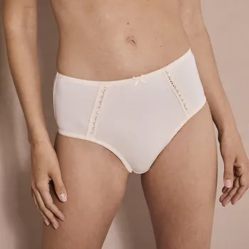 Kalhotky Blancheporte Sada 2 bavlněných kalhotek maxi s ažurou šedorůžová/slonová kost 50/52