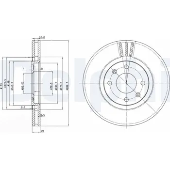Brzdový kotouč Brzdový kotouč DELPHI BG2872