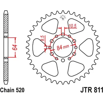 Auto-moto JT rozeta 811 45 SUZUKI DR 200 86-88, 15-20, SP 200 86-88 (81145JT) (řetěz 520) (JT rozeta 811 45 SUZUKI DR 200 86-88, 15-20, SP 200 86-88 (81145JT) (řetěz 520))