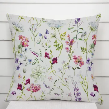 Povlak na polštářek Dekorační povlak na polštář PML-098 Luční květiny na smetanovém 50 x 60 cm