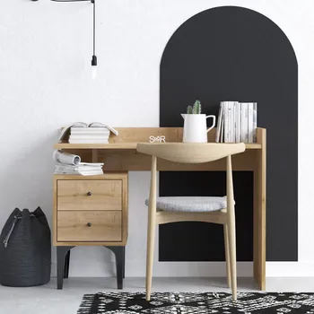 Psací stůl Praktický dubový psací stůl s zásuvkou 100x80 cm pro domácí kancelář