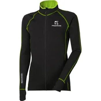 Pánská mikina Progress TOREZ pánská funkční sportovní mikina černá/limetka L