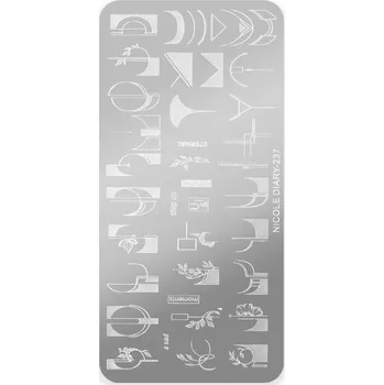 Přípravek na nehty DESTIČKA NA RAZÍTKA pro zdobení nehtů geometrické vzory Nicol Diary 237