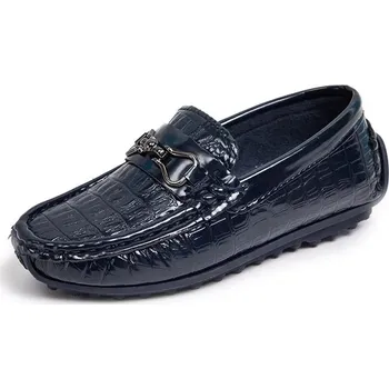 Chlapecké polobotky Klasické dětské mokasíny z eko kůže Velikost: 26, Barva (Varianta): Modrá