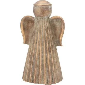 Vánoční dekorace Zlatá antik cementová dekorace anděl Angel Gold S - 9*7*12 cm