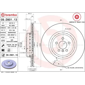 Brzdový kotouč Brzdový kotouč BREMBO 09.D901.13