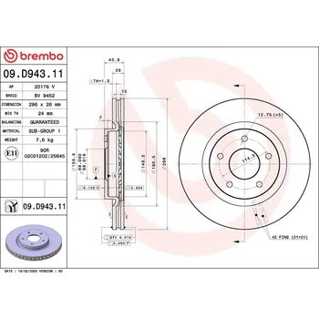 Brzdový kotouč Brzdový kotouč BREMBO 09.D943.11