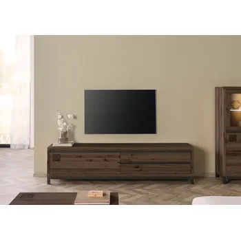 Televizní stolek TV stolek buk srdcovka 220x40x56 tabáková hnědá olejovaná TIROL II.