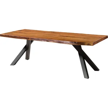 Jídelní stůl Jedálenský stůl z agátového dřeva180x90x76 přírodní lakovaný / A-rám antracit matný METAL 5