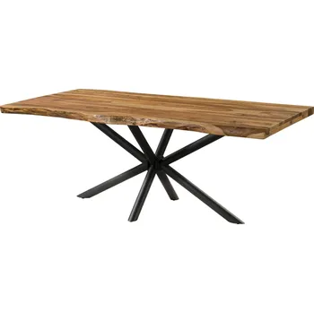 Jídelní stůl Jídelní stůl palisandr 200x100x76 přírodní pískovaný / křížový rám antracit matný METALL 5