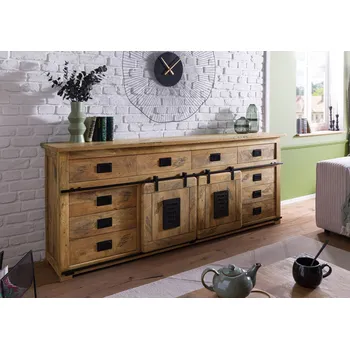 Komoda Příborník Mango 220x45x90 přírodní lak IRON