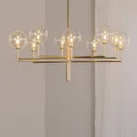 Jupiter Lustr Feme, zlatý, sklo, 10 žárovek, G9 - Stínidlo na lampu - Ø 10 cm, výška 3 cm; Ø stínidlo 14 cm zlatá, čirá 10 x 10 W LED - Doprava zdarma