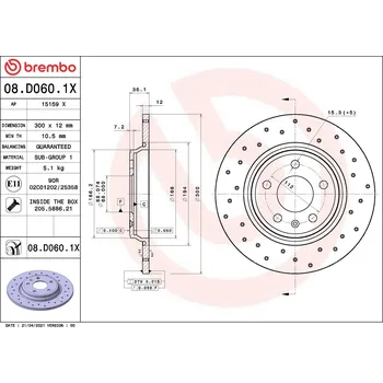 Brzdový kotouč Brzdový kotouč BREMBO 08.D060.1X