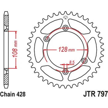 Řetězová sada pro motocykl JT rozeta 4488 57 KAWASAKI KLX 125 03-06, SUZUKI DR-Z 125 03-20 (448857JT) (řetěz 428) (JT rozeta 4488 57 KAWASAKI KLX 125 03-06, SUZUKI DR-Z 125 03-20 (448857JT) (řetěz 428))