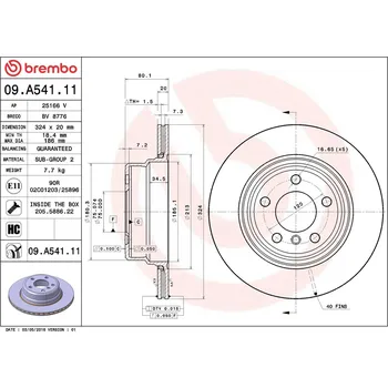 Brzdový kotouč Brzdový kotouč BREMBO 09.A541.11