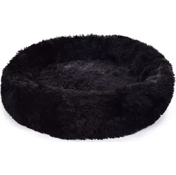 Pelíšek pro psa LAGOON VELVET | měkký pelíšek pro domácí mazlíčky | Ø 80 cm | mikrovlákno | černý Dedra