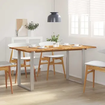 Jídelní stůl vidaXL Jídelní stůl 154x80x76 cm masivní akáciové dřevo [286477] Barva: Stříbrná