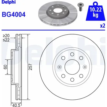 Brzdový kotouč Brzdový kotouč DELPHI BG4004