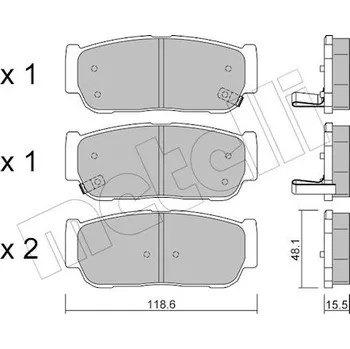 Brzdová destička Sada brzdových destiček, kotoučová brzda METELLI 22-0727-0