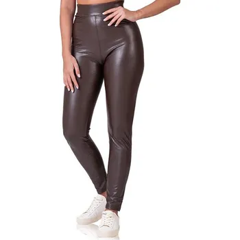 Dámské legíny Bellinda RELAX & GO LEATHEROPTIC LEGGINGS BE710002 tmavě hnědá M