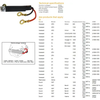 Elektroinstalace pro motocykl DZE regulátor napětí SUZUKI GSF/GSX/GSXR, YAMAHA FZR 1000 KAWASAKI GPZ 900/1000/1100, ZZR1100/1200, ZRX1100/1200 (ESR025) (DZE regulátor napětí SUZUKI GSF/GSX/GSXR, YAMAHA FZR 1000 KAWASAKI GPZ 900/1000/1100, ZZR1100/1200, ZRX1100/1200 (ESR025))