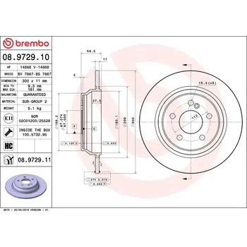 Brzdový kotouč Brzdový kotouč BREMBO 08.9729.11
