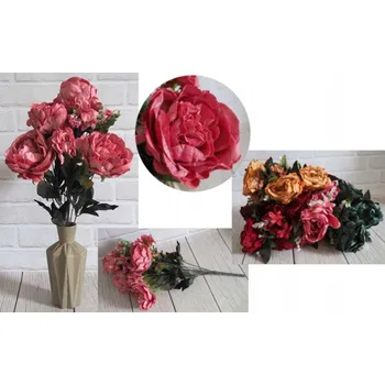 umělá květina Umělá kytice PIVOŇKA SAMETOVÁ s doplňky 11 stonků (výška 50 cm, květ 9