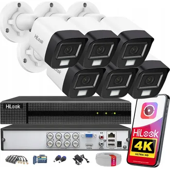 Bezpečnostní kamera Venkovní monitorovací systém 8MPx 4K HiLook od Hikvision, 6 kamer TurboHD, kabeláž kroucená dvoulinka