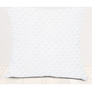 Povlak na polštářek Dětský povlak na polštář Minky 3D puntíky MKP-033 Sněhově bílý 50 x 50 cm