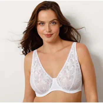 Podprsenka Blancheporte Sada 2 zmenšujících podprsenek z krajky, s kosticemi bílá 110D