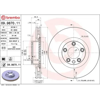 Brzdový kotouč Brzdový kotouč BREMBO 09.9870.11