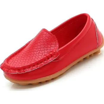 Chlapecké polobotky Dětské nazouváky z PU kůže pro snadné obouvání bez šněrování Velikost: 38, Barva (Varianta): Červená