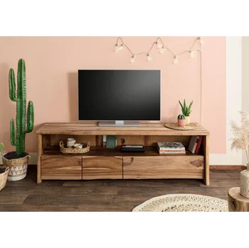 Televizní stolek TV stolek Palisandr 190x50x60 přírodně lakovaná / pískovaná PURE SHEESHAM